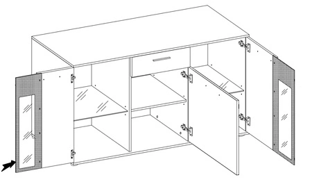Komoda Senja 140 cm biała nowoczesny design mebla obrzeża komody wykończone specjalną okleiną PVC