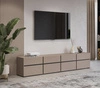 TV skříňka Cross 225 cm tmavě béžová jednoduchý tvar v moderním provedení ideální skříňka do obývacího pokoje geometrického tvaru