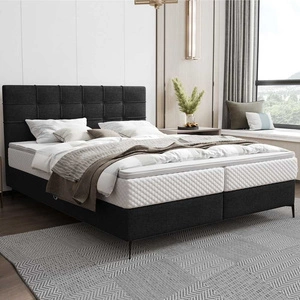 Kontinentální postel Irvine 160x200 černá stylová postel s úložným prostorem na lůžkoviny pohodlné čelo zaujme svým elegantním designem