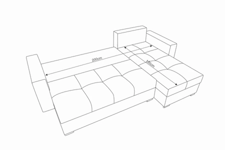 Šedá pravá rohová pohovka Aldo s funkcí spaní zaručuje nejvyšší pohodlí a funkčnost