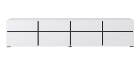 TV skříňka Cross 225 cm bílá jednoduchý tvar v moderním designu ideální skříňka do obývacího pokoje a obýváku geometrický tvar