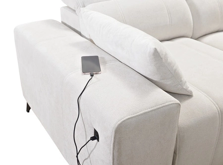 Rohová sedačka s funkcí spaní Penejos III šedá levá roh mimořádně pohodlná a praktická rohová sedačka do obývacího pokoje dvě nádoby na lůžkoviny