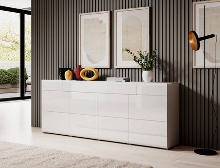 Obývací sestava Toledo v bílém lesku ideální do obývacího pokoje a obývacího pokoje