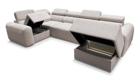 Rohová pohovka s funkcí spaní Cantare IV slonová kost pravá pečlivě zpracovaná rohová pohovka do obývacího pokoje poskytuje komfort a pohodlí
