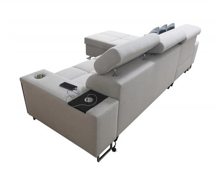 Rohová rozkládací pohovka Dafni hnědá levá strana pletené pohodlí a funkčnost při každodenním odpočinku