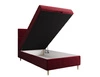 Kontinentální postel Bing 100x200 vínová v moderním skandinávském stylu s čalouněným čelem postele s úložným boxem