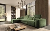 Rohová sedací souprava s funkcí spaní Viano XII zelená levá strana stylová rohová sedací souprava se zajímavým tvarem nastavitelné opěrky hlavy dekorativní polštáře