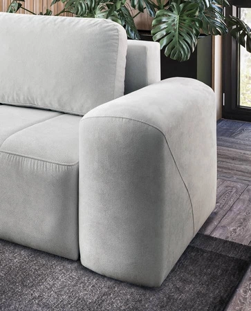 Rohová sedací souprava s funkcí spaní Bovec ecru levá stylová rohová sedací souprava s ergonomickým tvarem hydrofobní látka