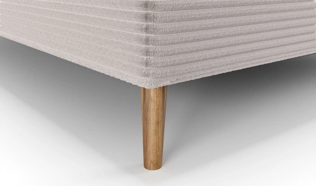 Kontinentální postel Totti 90x200 slonová kost Stylová postel s úložným prostorem na lůžkoviny z trojrozměrné pruhované tkaniny