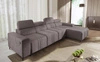 Rohová sedací souprava s funkcí spaní Castel XII šedohnědá pravý roh Stylová a pohodlná rohová sedací souprava do obývacího pokoje Funkční polohovatelné opěrky hlavy