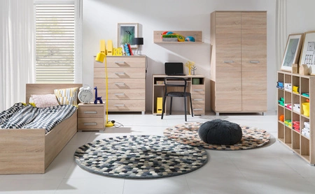 Psací stůl se zásuvkami Maximus 100 cm dub sonoma světlý moderní design nábytku Hrany psacího stolu jsou opatřeny speciální dýhou