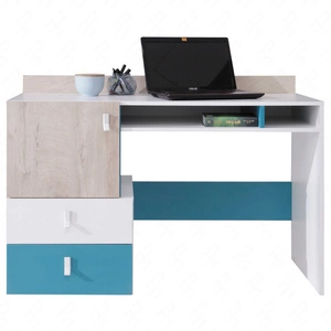 Psací stůl se zásuvkami Niko 125 cm bílý / dub / mořský stylový a funkční do pokoje pro mládež