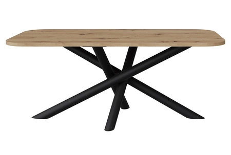 Lyon stůl 90x185 cm řemeslný dub / černý stylový jídelní stůl na designových pavoučích nohách výškově nastavitelný