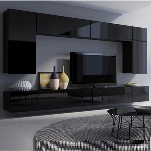 Nástěnná skříňka Apulia XIII černý lesk Mimořádně stylová nástěnná skříňka Jednoduché kusy nábytku, které se hodí do každého interiéru