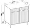 Komoda Osaka 100 cm béžová/černá minimalistický design ideální pro obývací pokoje a ložnice vkusné drážkované čelo