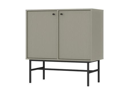 Komoda Kioto III 84 cm eukalyptus minimalistický design ideální návrh komody do ložnice nebo obývacího pokoje černé úchyty stabilní rám