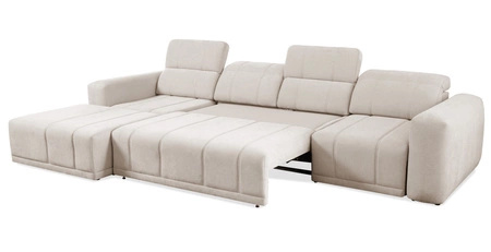 Rohová sedací souprava s funkcí spaní Cetara XII hnědá levá strana stylový design pohodlná posuvná opěradla dvě nádoby na lůžkoviny