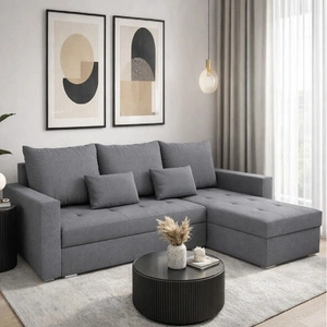 Rohová sedací souprava s funkcí spaní Fasti Bis grafitová univerzální rohová sedací souprava s kontejnerem na lůžkoviny záruka nejvyššího komfortu