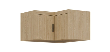 Rohová šatní skříň Rene s nástavcem z olejovaného dubu Funkční skříň zvětšuje úložný prostor pro oblečení, boty a doplňky