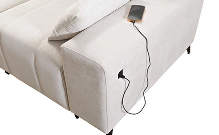 Rohová rozkládací pohovka s funkcí spaní Penejos VIII modrá levá stylová rohová rozkládací pohovka z odolné tkaniny