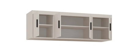 Nástavec na skříň Rene 176 cm béžová písková funkční skříň zvětšuje úložný prostor pro boty oblečení a doplňky