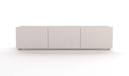 RTV skříňka Colder 150 cm béžová s možností zavěšení stylové drážkované čelo elegantní forma nábytku v moderním stylu