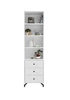 Knihovna Skien 50 cm bílý lesk elegantní design jednoduchá forma nábytku obohacená o stylové kovové prvky černé nohy