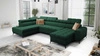 Rohová pohovka s funkcí spaní Bolmso VI zelená pravá pohodlná rohová pohovka s nastavitelnými opěrkami hlavy dekorativní prošívání na sedáku