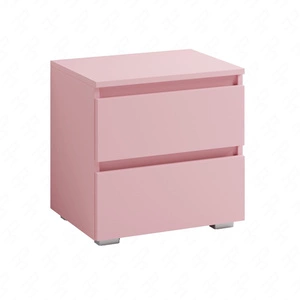 Noční stolek se zásuvkami Simple pudrově růžový funkční kus nábytku do dětského pokoje jednoduchý design