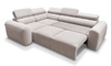 Rohová sedací souprava s funkcí spaní Cantare II Lux losos levá pohodlná rohová sedací souprava do obývacího pokoje se zvedací podnožkou měkká látka