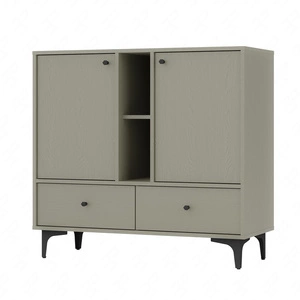 Zásuvková komoda Kioto I 100 cm eukalyptus moderní design kovové doplňky v černé barvě originální design komody