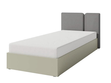 Postel Paguro 90x200 cm s úložným prostorem z eukalyptu ideální do dětského pokoje s čalouněným čelem 