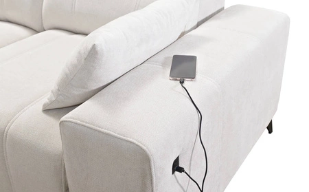 Rohová pohovka s funkcí spaní Penejos XII Lux zelená levostranná stylová rohová pohovka s pohodlnou výsuvnou podnožkou