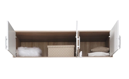 Nástavec na skříň Caspe 150 cm dub řemeslný moderní design povrchová úprava ABS a černé úchyty