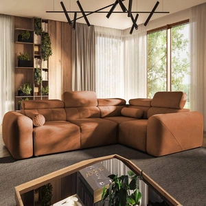 Rohová pohovka s funkcí spaní Cantare II cihlově červená pravá rohová pohodlná pohovka se stylovým charakterem měkká látka