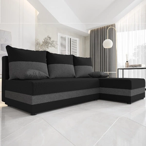 Rohová sedací souprava s funkcí spaní Bowers černá / grafitová pravá rohová sedací souprava s úložným prostorem na lůžkoviny záruka nejvyššího komfortu