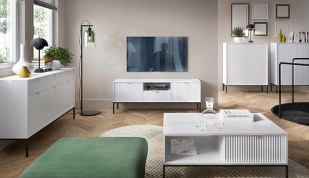 Bílý konferenční stolek Lovro se zásuvkami moderní design deska odolná proti polití