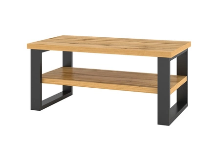 Sestava nábytku do obývacího pokoje Halle dub wotan stylový design stabilní kovová základna úchyty na hranách nábytek v loftovém stylu