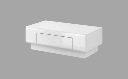 Konferenční stolek Toledo bílý / bílý lesk Konferenční stolek se zásuvkou do obývacího pokoje Moderní a praktická prostorná zásuvka na různé doplňky