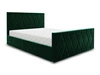 Čalouněná postel Sparks 140x200 lahvově zelená s úložným boxem v moderním stylu s výrazným čelem a nohou