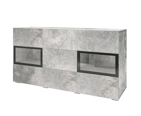 Komoda Baros 132 cm světlý beton moderní tvary v jedinečném stylu