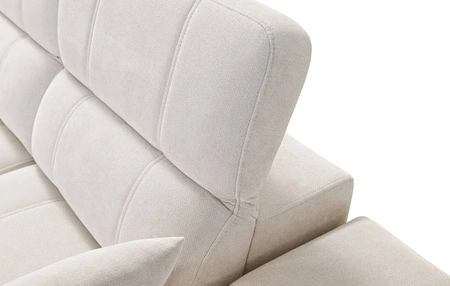 Rohová rozkládací pohovka s funkcí spaní Penejos XII Lux losos pravá strana stylové rohové rozkládací pohovky s pohodlnou výsuvnou opěrkou nohou