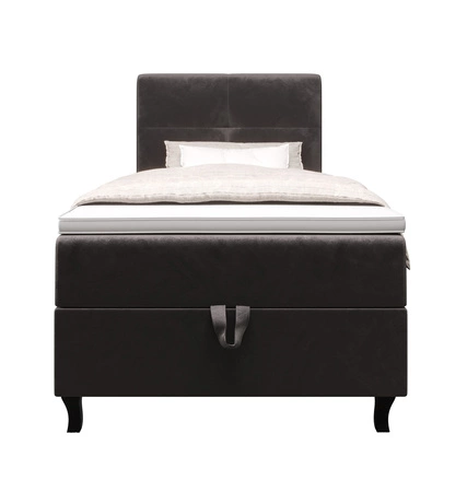 Kontinentální postel Melba 120x200 šedá v moderním skandinávském stylu s čalouněným čelem postele s úložným boxem