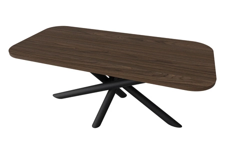 Lyon stůl 90x185 cm wisconsin ořech / černý stylový jídelní stůl na designových pavoučích nohách výškově nastavitelný