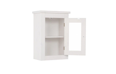 Koupelnová nástěnná skříňka Romantic 45 cm bílá elegantní skříňka ideální pro koupelny v klasickém stylu skleněné čelo