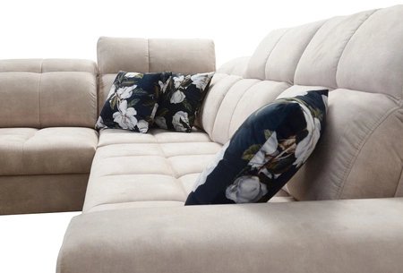 Rohová sedací souprava s funkcí spaní Buffalo III olivová levá pohodlná rohová sedací souprava s estetickou povrchovou úpravou s kontejnery na lůžkoviny