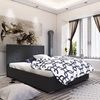 Černá čalouněná postel Reus 140x200 s moderním čelem ideální do ložnice