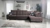 Rohová pohovka s funkcí spaní Buffalo XI hnědá pravostranná stylová rohová pohovka se třemi přihrádkami na lůžkoviny velurová tkanina