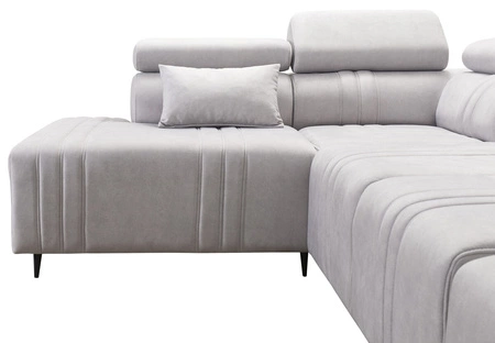 Rohová pohovka s funkcí spaní Castel VI modrá pravá pohodlná a elegantní rohová pohovka se dvěma nádobami na lůžkoviny