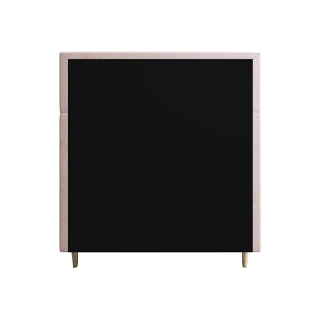 Kontinentální postel Bing 90x200 pudrově růžová v moderním skandinávském stylu s čalouněným čelem postele s úložným boxem